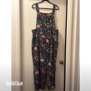 Cider Floral Jumpsuit with Pink and Green Accents